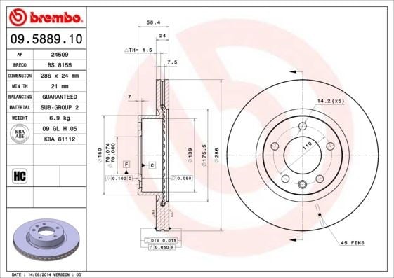 Opel Omega Ascona Ön Fren Aynası BREMBO