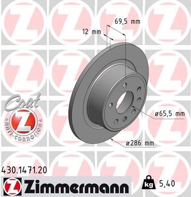 Opel Omega B Arka Fren Diski Havalı 286mm ZIMMERMANN