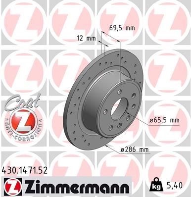 Opel Omega B Arka Fren Diski Havalı Delikli 286mm ZIMMERMANN