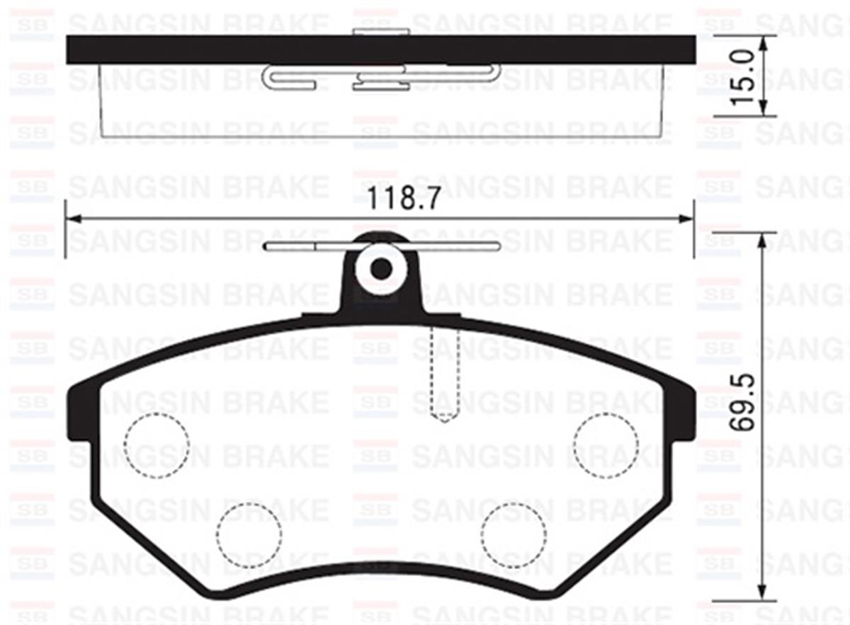 Ön Balata Passat 1.8 88-96 Audı 80 A41.6 1.9Tdi 95-10 119.3X69.6X19.4 Mm Gdb826