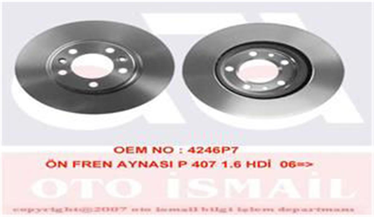 Ön Fren Aynası 407 1.6Hdı 1.8-2.016V-2.0Hdı 04 607 2.0 00 508 10 283X26x5dlxhava