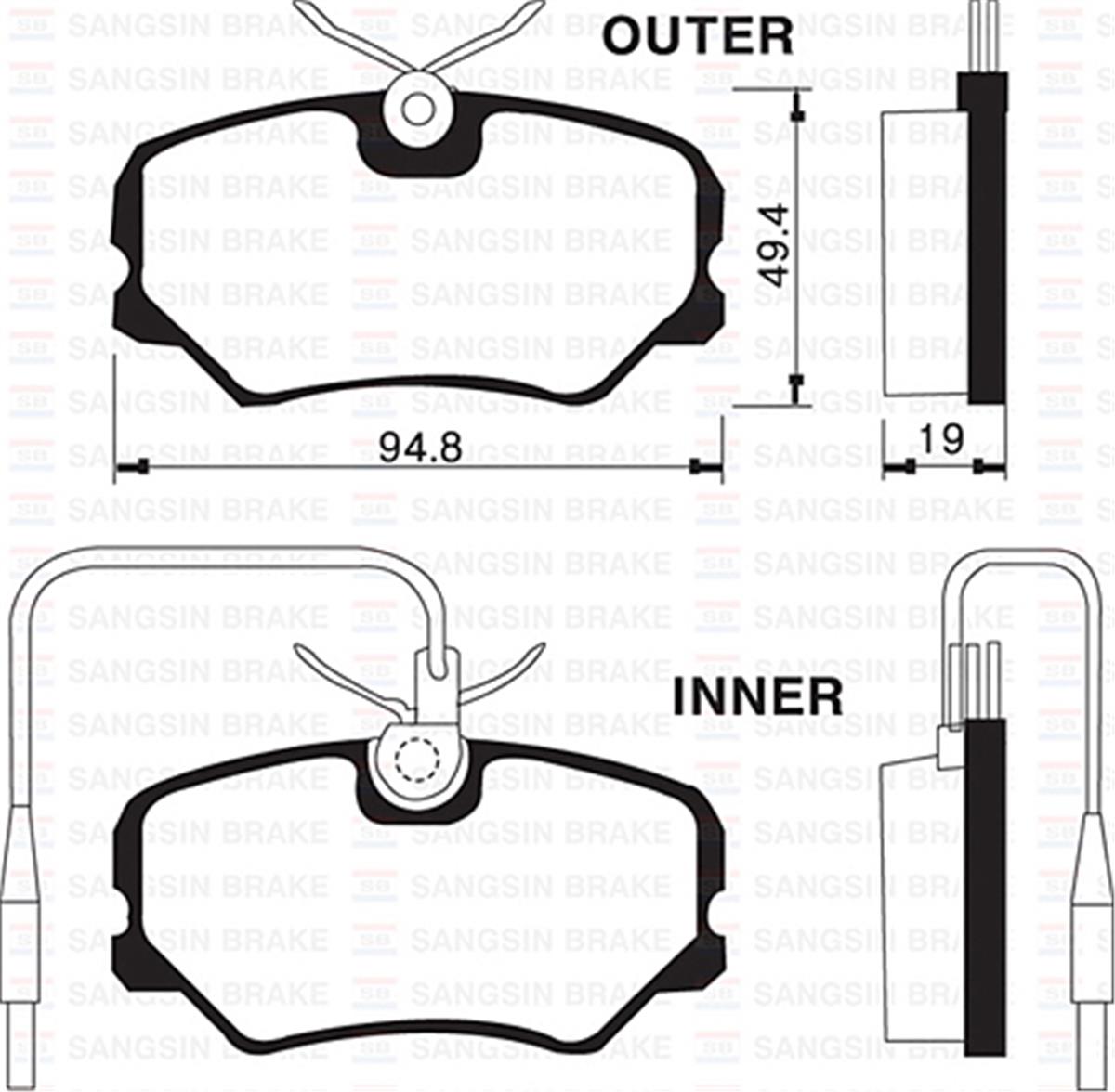 Ön Fren Balata Fişli Peugeot 405 1.6L 1.8L 2.0L 1.9L Srı 92-