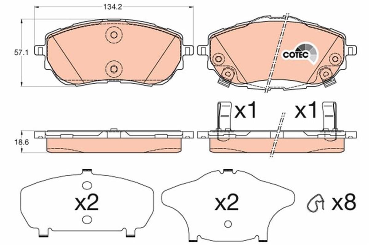 Ön Fren Balata Toyota Aurıs. Corolla 1.33L 1.6L 1Nr-Fe 1Zr-Fae Nre180 Zre181 Zre