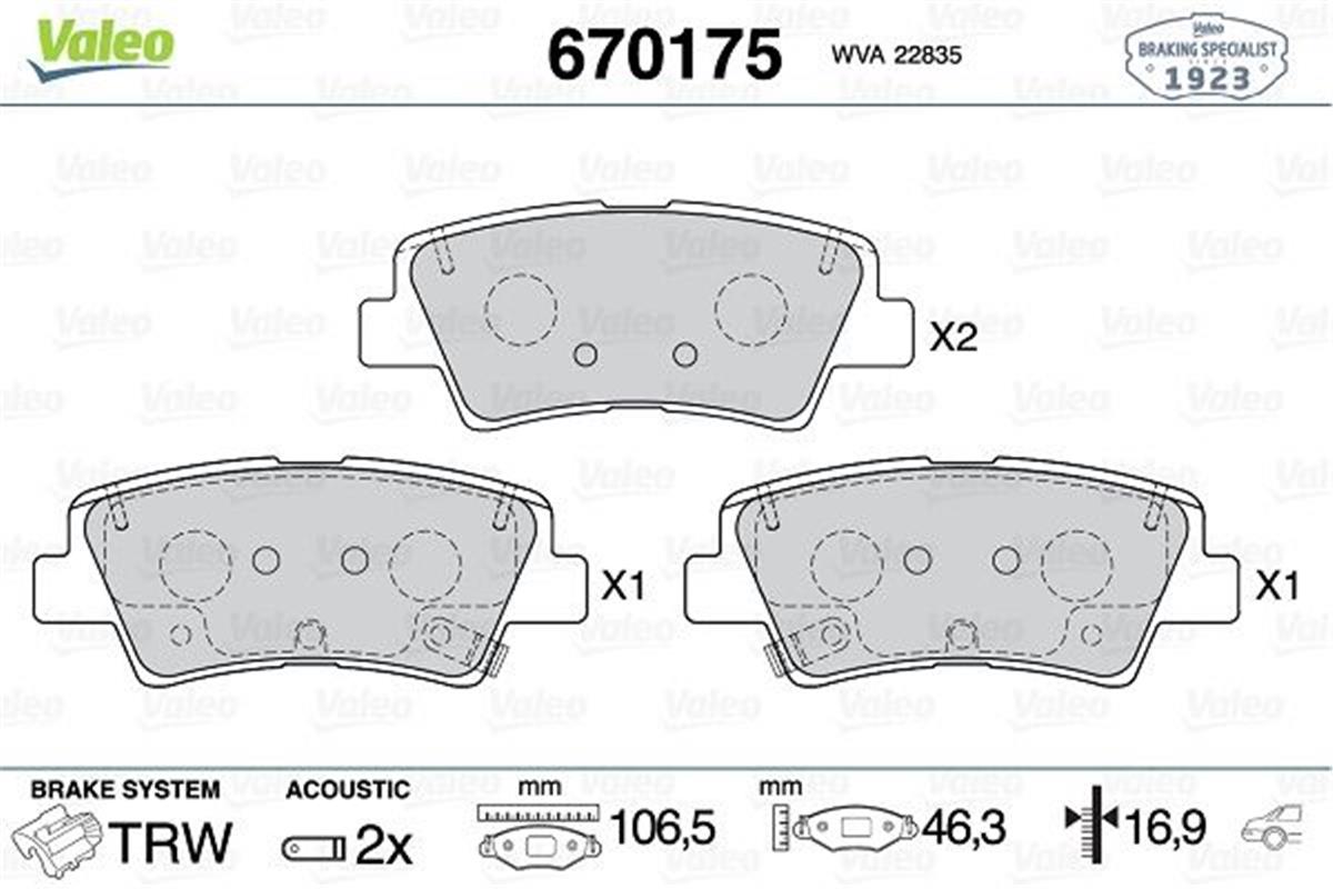 Opel Insignia B (2017>) Arka Fren Balatası 1684934080-13517515-13595651