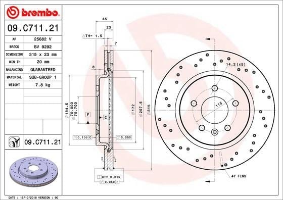 Opel Arka Fren Diski UV Coated BREMBO