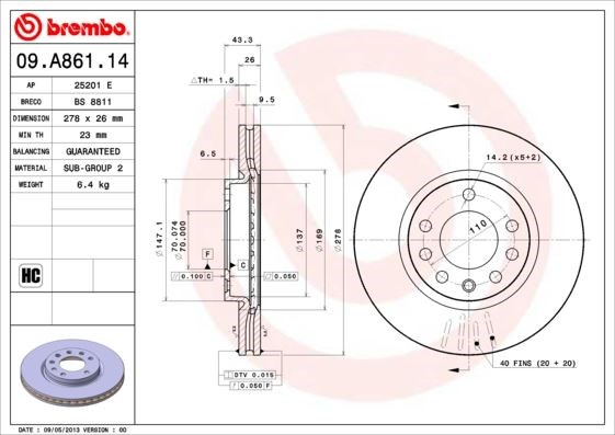 Opel Ön Fren Diski Standard BREMBO