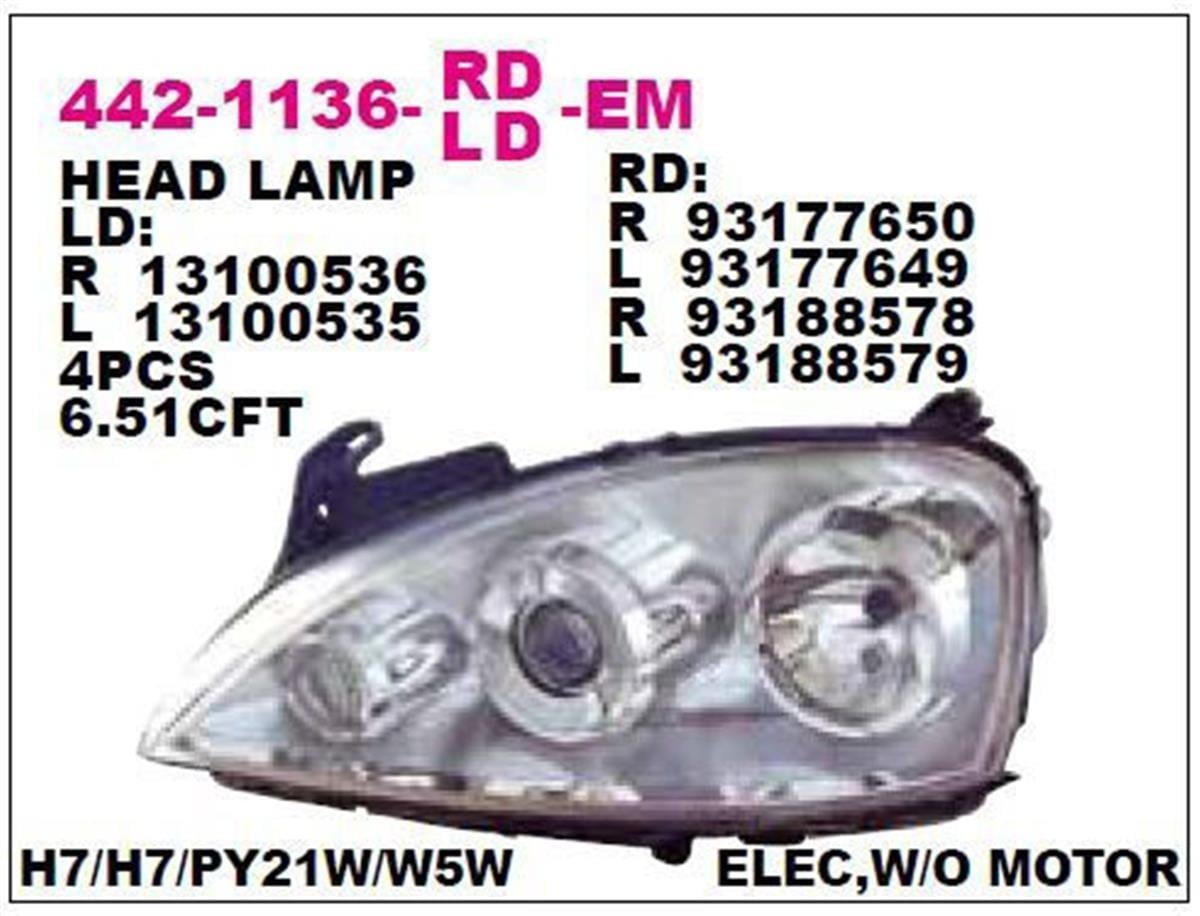 Opel Corsa C Sağ Far Depo (2006 Sonrası) 1216176