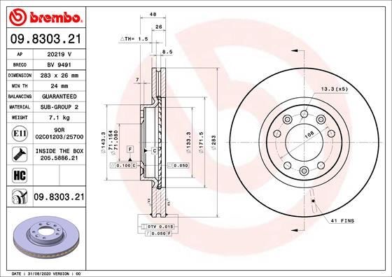 Opel Ön Fren Diski UV Kaplamalı BREMBO