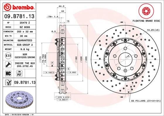 Opel Ön Fren Diski Floating BREMBO