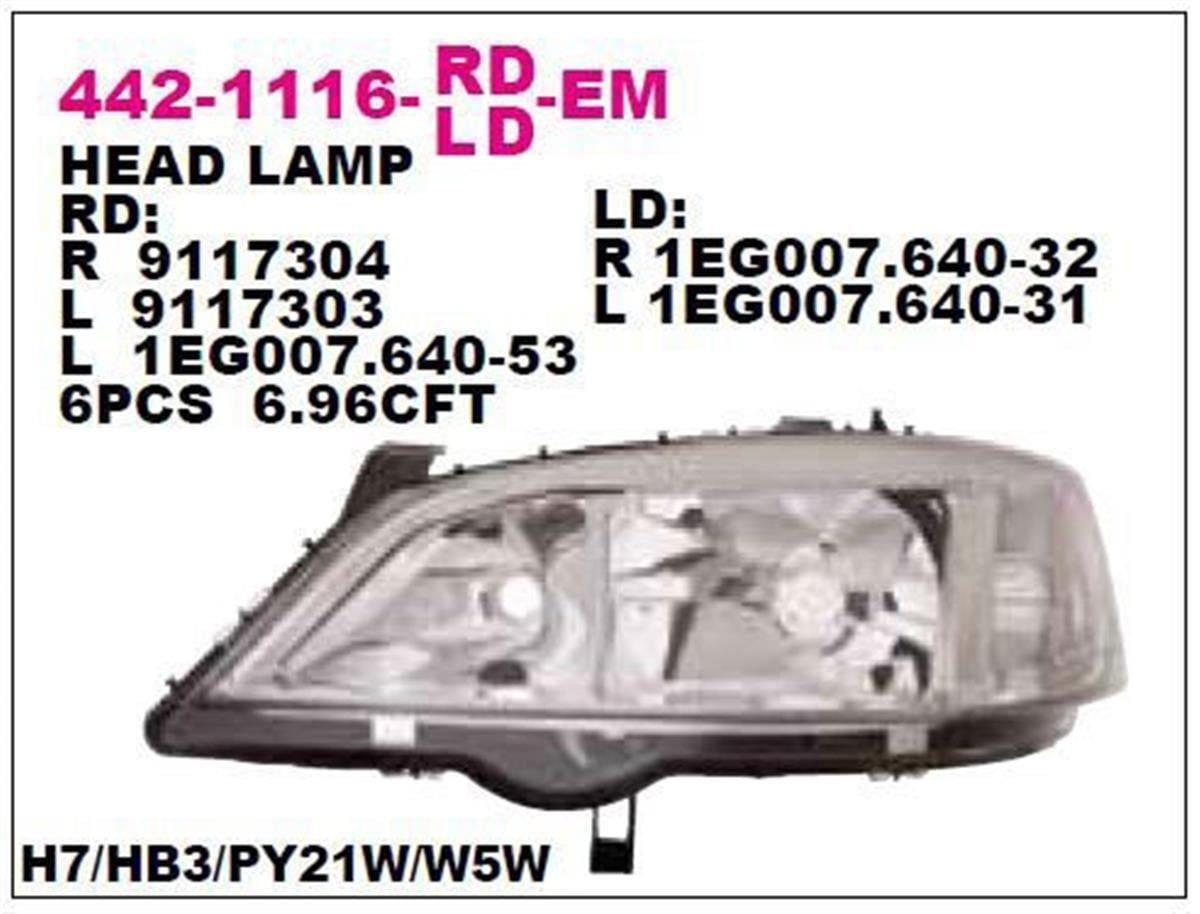 Opel Astra G & Astra H Sağ Far Depo (1998-2007) 1216156