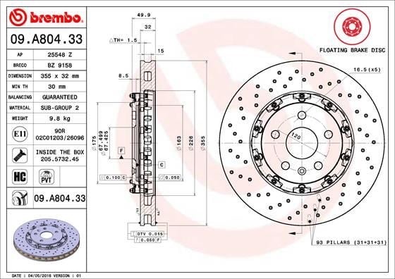 Opel Ön Fren Diski Dual Cast BREMBO