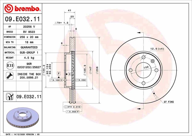 Opel Ön Fren Diski UV Kaplamalı BREMBO