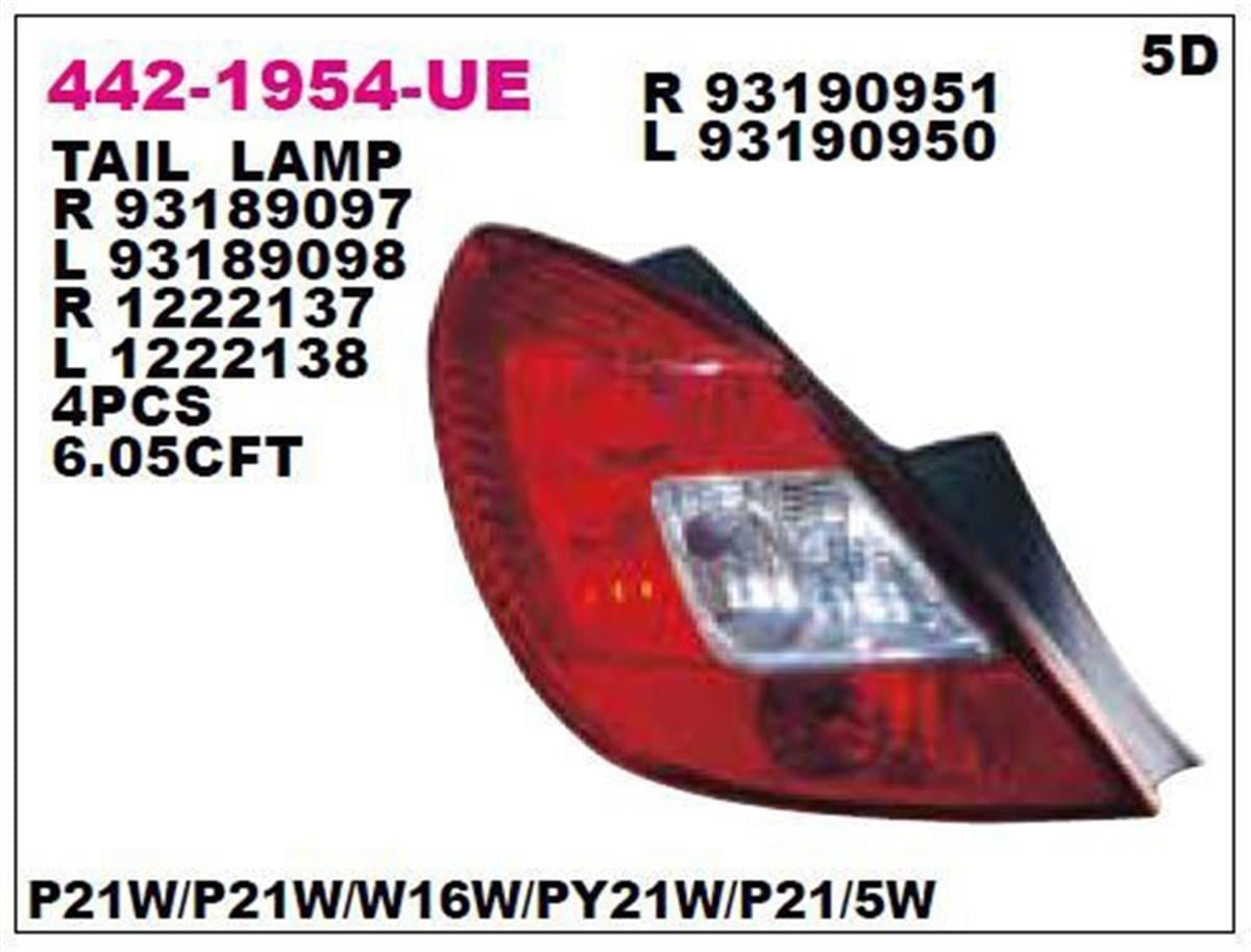 Opel Corsa D Stop Lambası Sağ Depo (2007-2010) 1222535