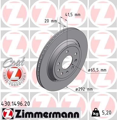 Opel Vectra C GTS Arka Fren Diski Havalı 292mm ZIMMERMANN