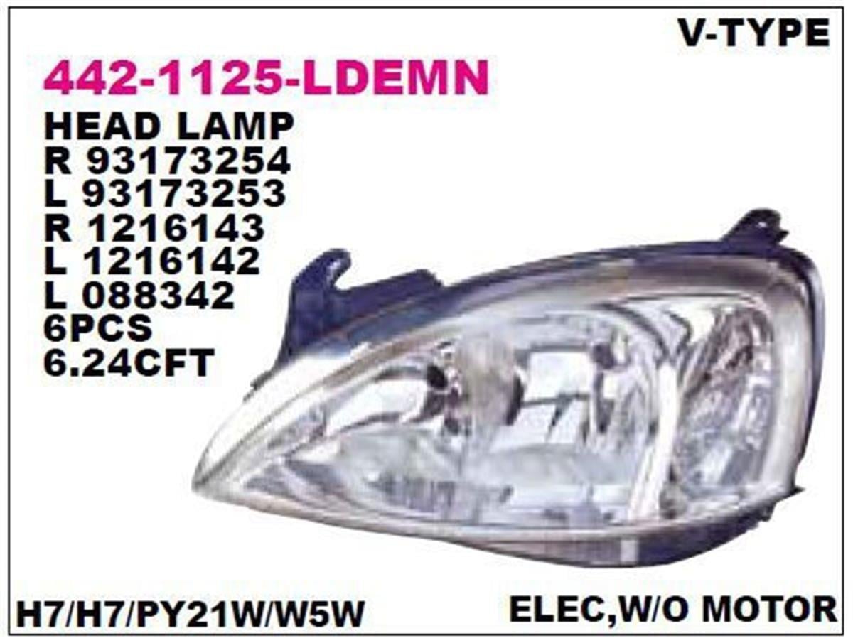 Opel Corsa C Sol Far Depo (2004-2006) 1216142