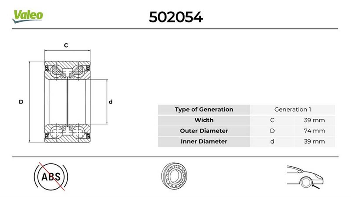 Opel Astra F Vectra A B Omega B Teker Rulmanı Ön 96995000-1603196-90510542-9453