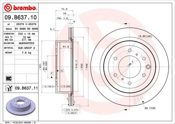 Mitsubishi Pajero Arka Fren Diski Havalı UV Kaplamalı BREMBO