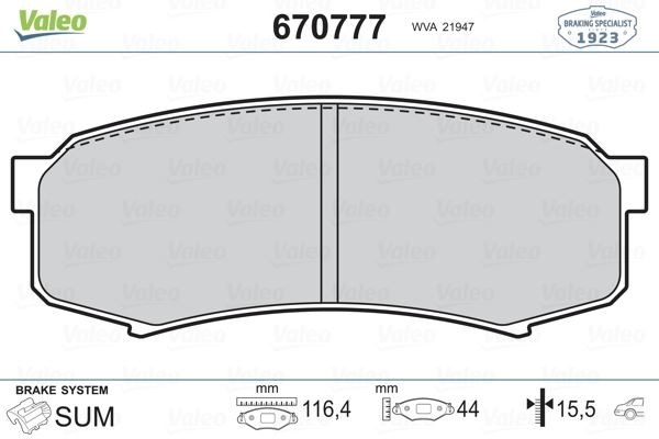 Mitsubishi Pajero Toyota Land Cruiser Land Cruiser Prado Arka Fren Balatası VALEO