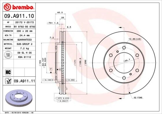 Mitsubishi Pajero Ön Fren Diski Hava Kanallı BREMBO