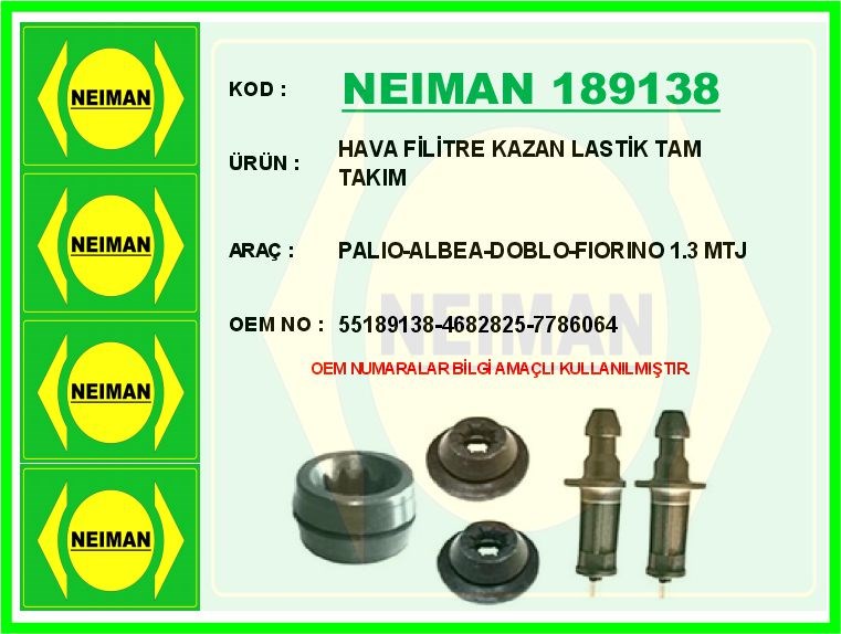 Fiat Palio Albea Doblo Fiorino Hava Filtre Kazan Lastik Tam Takım 1.3 MTJ BESCHER