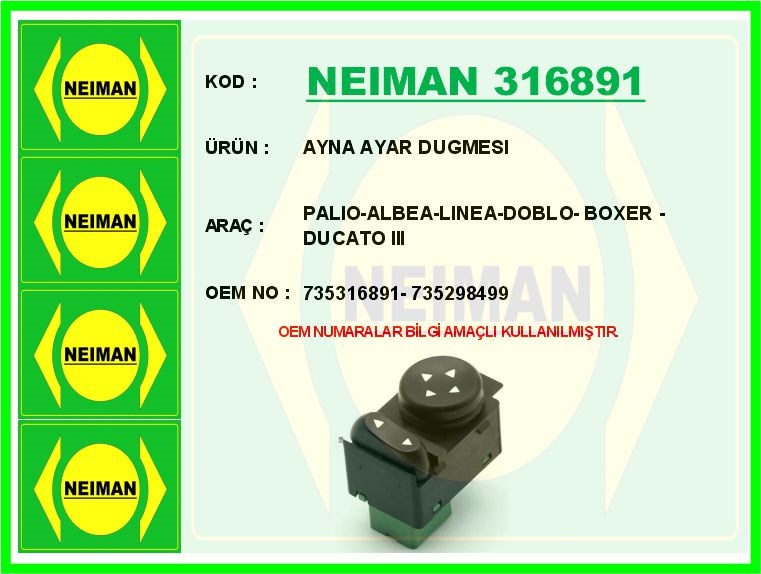 Fiat Palio Ayna Ayar Düğmesi BESCHER