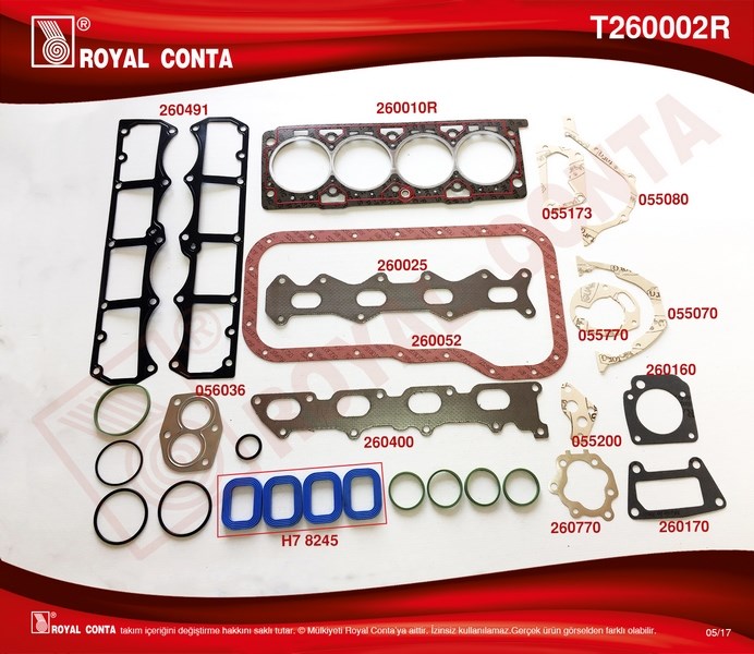 Fiat Palio Marea Siena Brava 1.6 Motor Takım Conta Keçesiz ROYAL