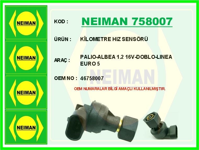 Fiat Palio Albea 1.2 16V Doblo Linea Euro 5 Kilometre Hız Sensörü BESCHER