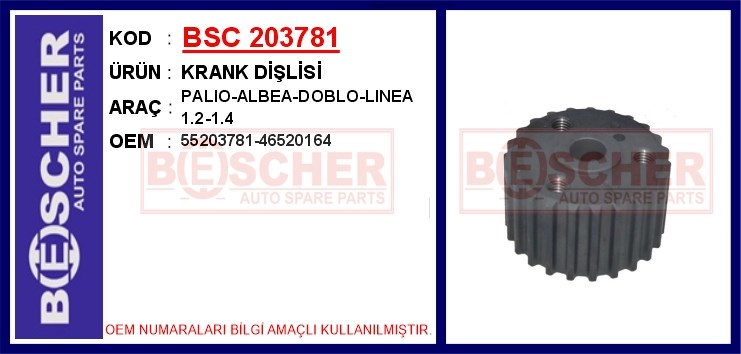 Fiat Palio Albea Doblo Linea Krank Dişlisi BESCHER