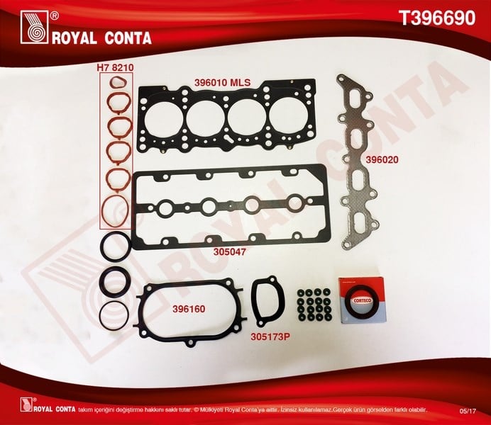 Fiat Palio Albea 1.2 16V Üst Takım Conta Keçeli Lastikli ROYAL
