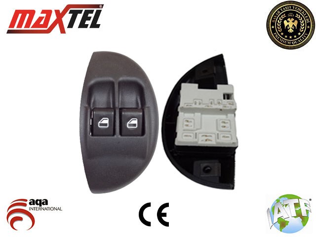 Fiat Palio Siena Cam Kaldırma Anahtarı Ön Sol 6 Pin Çiftli Kasalı Beyaz MAXTEL