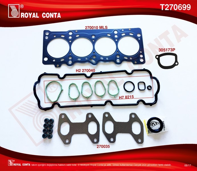 Fiat Palio 1.2 8V Üst Takım Conta Keçeli Sübap Lastikli ROYAL