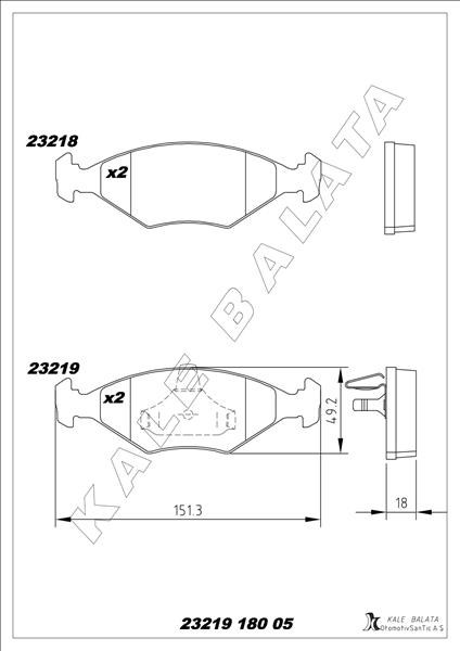 Fiat Palio Ön Balata KALE-BALATA