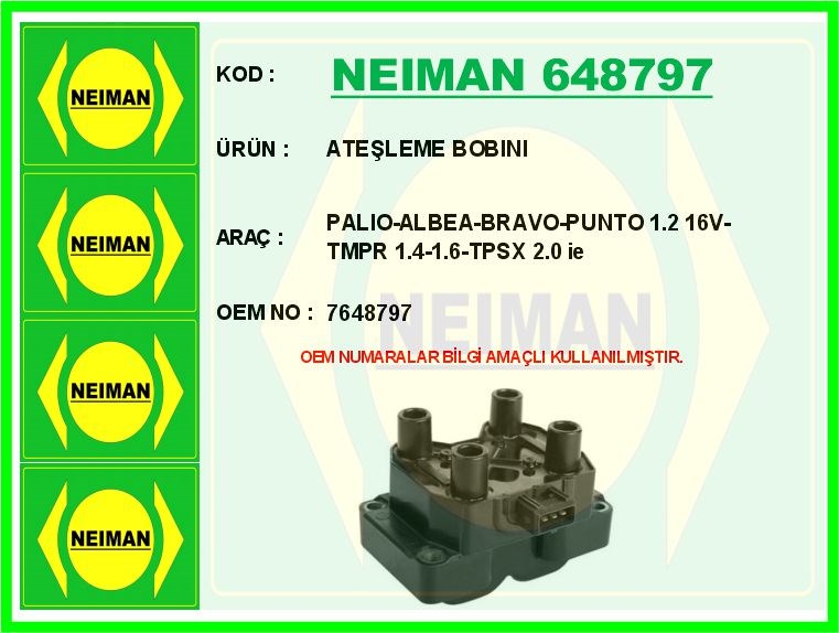 Fiat Palio Albea Bravo Punto 1.2 16V Tempra 1.4-1.6 Tipo 2.0 ie Ateşleme Bobini BESCHER