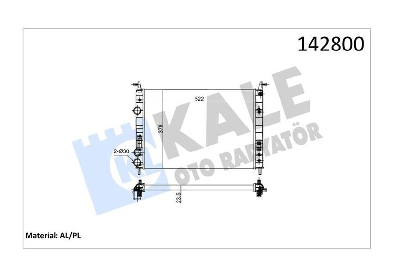 Fiat Palio 1.2-Albea 1.6 Klimasız Mekanik Radyatör KALE-RADYATOR