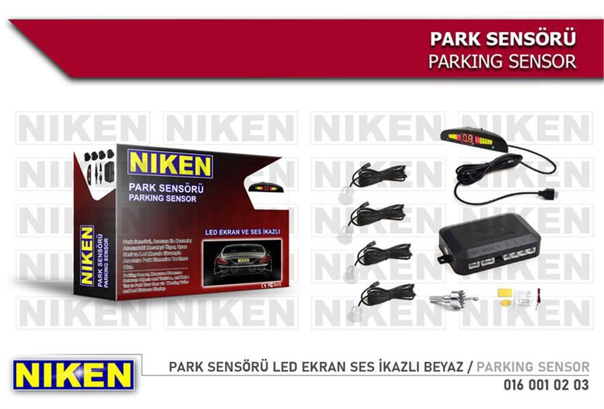 Park Sensörü Led Ekran Ses İkazlı Beyaz