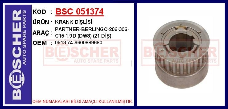 Peugeot Partner Berlingo 206 306 C15 Krank Dişlisi BESCHER