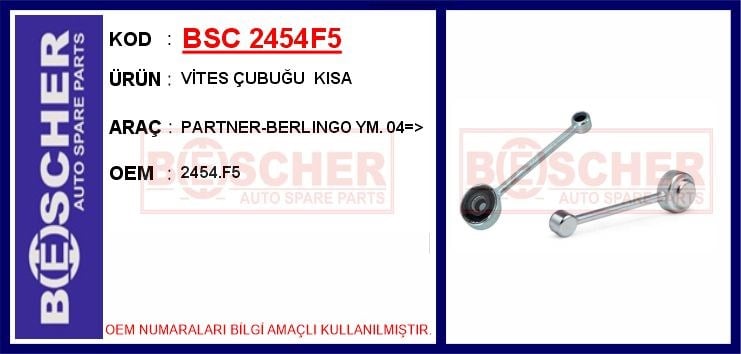 Peugeot Partner Vites Çubuğu Kısa BESCHER