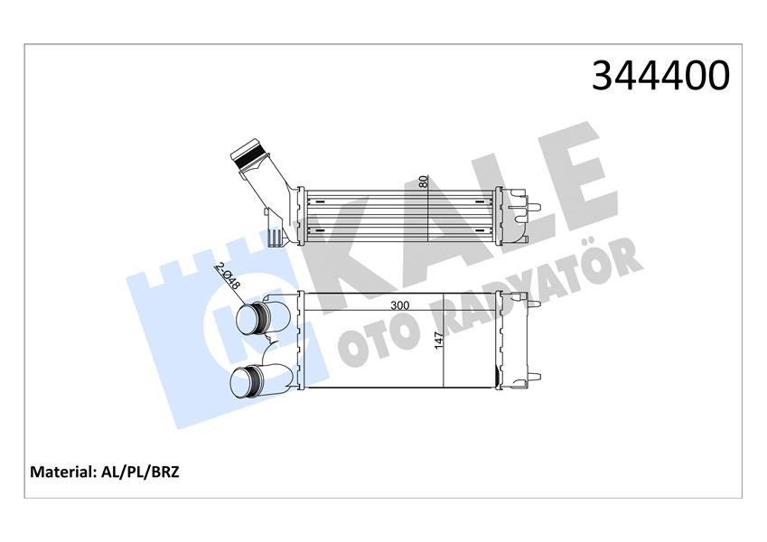 Peugeot Partner 08> Citroen Berlingo 08> 1.6 HDI Turbo Radyatörü Intercooler KALE-RADYATOR