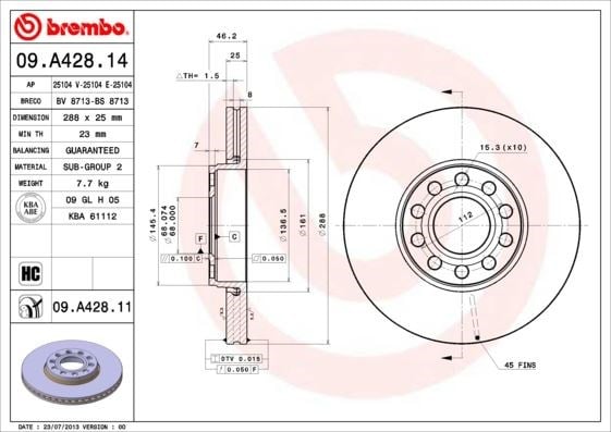 Volkswagen Passat Ön Fren Aynası Hava Kanallı BREMBO