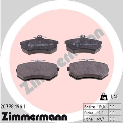Passat 1.8 88-96 Audi 80 Audi A4 1.6 1.9TDİ 95-10 Ön Balata ZIMMERMANN