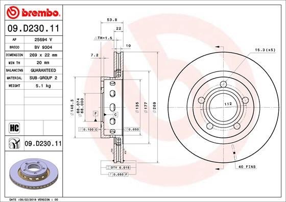 Volkswagen Passat Arka Fren Diski BREMBO