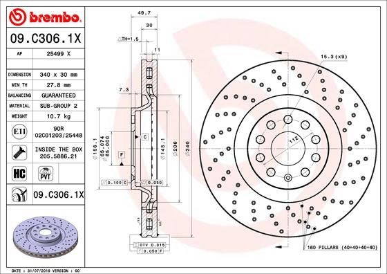 Volkswagen Passat Ön Fren Aynası Havalı BREMBO