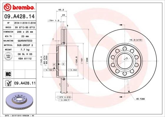 Volkswagen Passat Ön Fren Aynası Hava Kanallı BREMBO