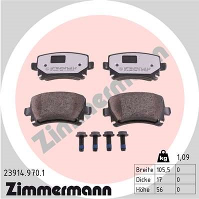 Volkswagen Passat Arka Balata ZIMMERMANN