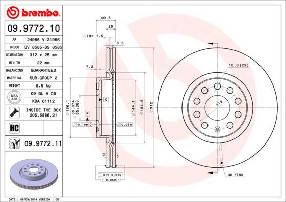 Volkswagen Passat Ön Fren Diski BREMBO