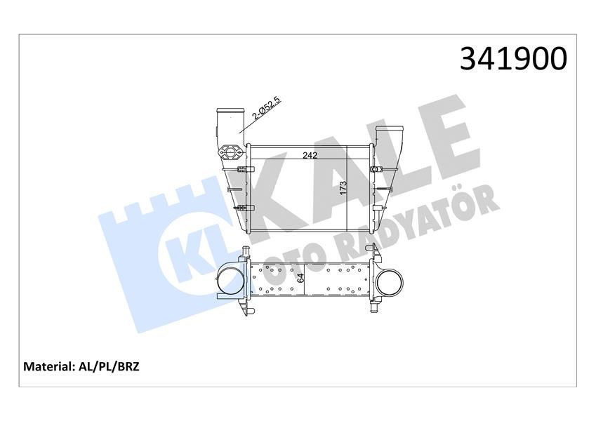 VW Passat Audi A4 A6 1.8T 1.9TDI 00-05 Turbo Radyatörü Intercooler KALE-RADYATOR