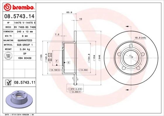 Volkswagen Passat Arka Fren Aynası BREMBO