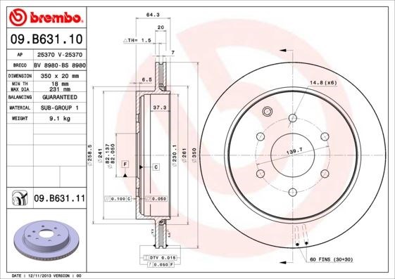 Nissan Patrol Arka Fren Diski UV Kaplamalı BREMBO
