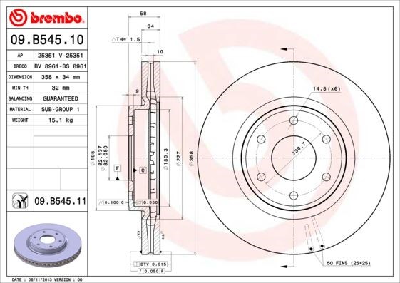 Nissan Patrol Ön Fren Diski [UV Kaplamalı] BREMBO