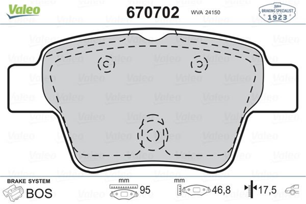 Peugeot 307 Arka Fren Balatası 4254.19-4254.40-4253.98-4253.2